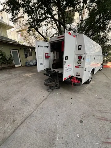 Magnet Plumbing service vehicle on-site for Grease Trap Cleaning in Steele Creek